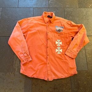 Vintage Daytona, bike week, 2007 biker design Orange Men's Shirt